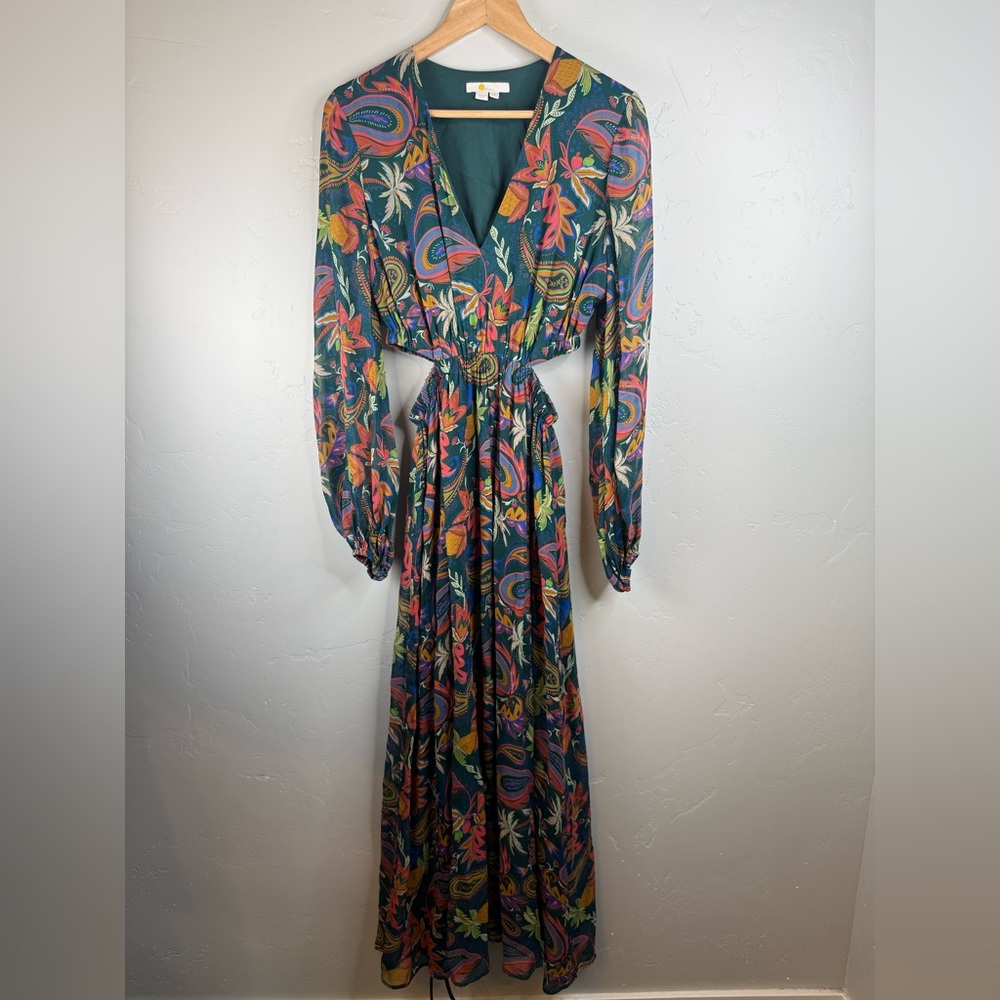 Boden Floral Cut-Out Long Sleeve Maxi Cottagecore Longline Size 6 - Picture 2 of 10
